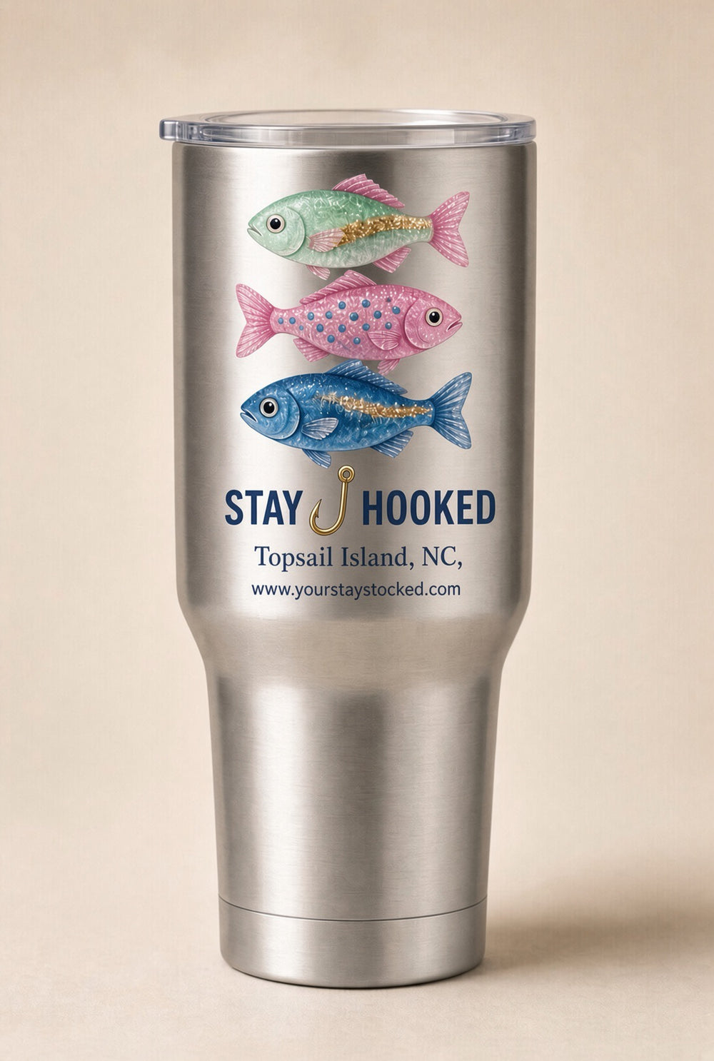 STAY HOOKED 30oz Tumbler Topsail Island
